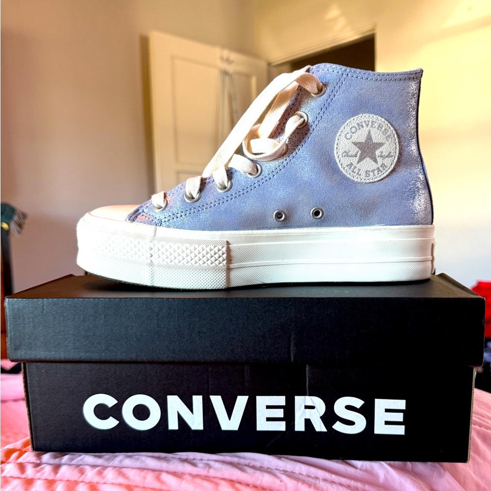 EUC Converse CTAS Lift Hi in Lilac Pewter WORN ONCE